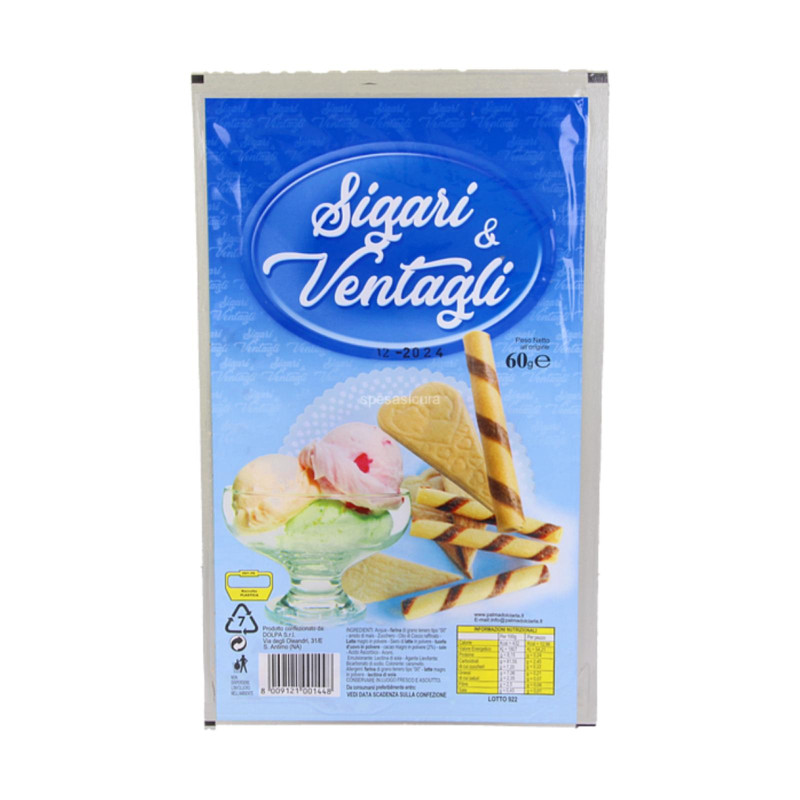 Cialde e Biscotti Gelato - Dolpa - Sigari e Ventagli - 60 gr