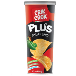 Tubo Patatine Crik Crok - Jalapeno - Plus - 100 gr Senza Glutine