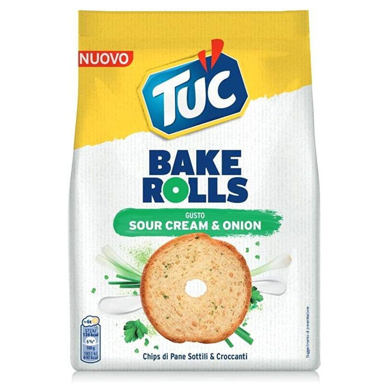 Crackers Tuc - Bake Rolls - Sour Cream & Onion - Confezione da 150 g