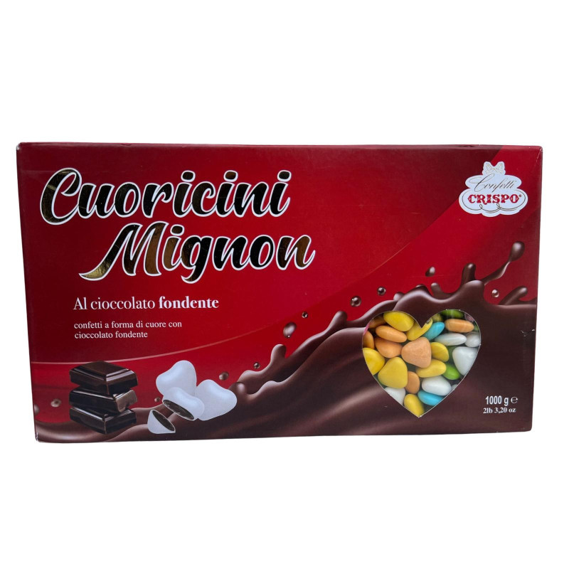 Confetti Crispo - Cuoricini Mignon - Colorati - Cioccolato Fondente 1000 g