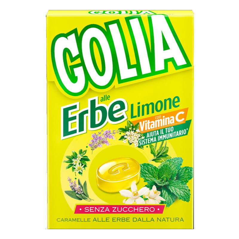 Caramelle Golia - Erbe e Limone - 10 Astucci da 49 gr