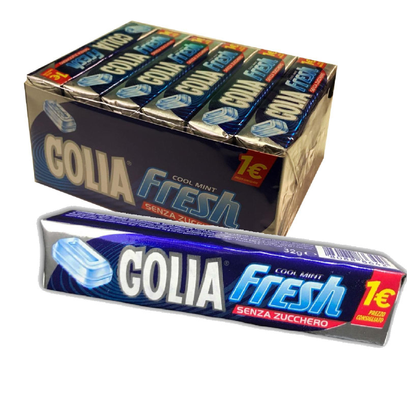 Caramelle Golia Fresh Senza Zucchero - Cool Mint - 6 Pacchetti da 32 g