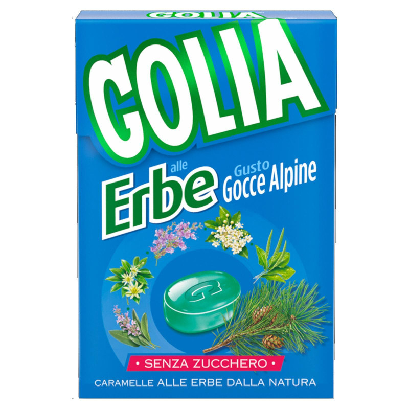 Caramelle Golia - Erbe Gocce Alpine - 10 Astucci da 49 gr