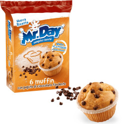 Muffin Mr Day - Con Pepite di Cioccolato Fondente - 6 Muffin - 300 gr