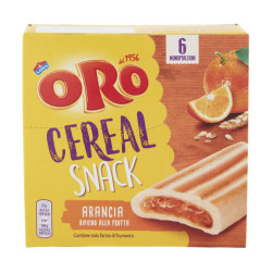 Biscotti Oro Saiwa - Snack Barretta - Cereal Snack - Arancia - 162 g 