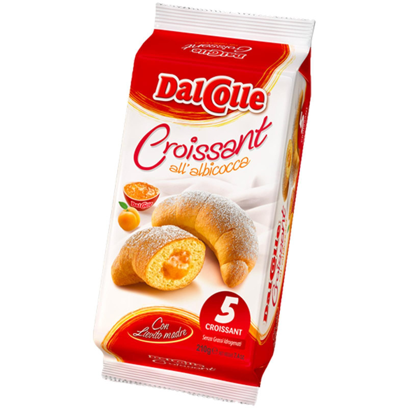 Merendine Dal Colle - Cornetti - Croissant all'Albicocca - 5 Pezzi - 210 gr