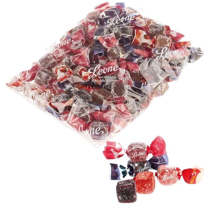 Caramelle Morbide - Pastiglie Leone - Gelatine - Frutti di Bosco - Busta da 500 g