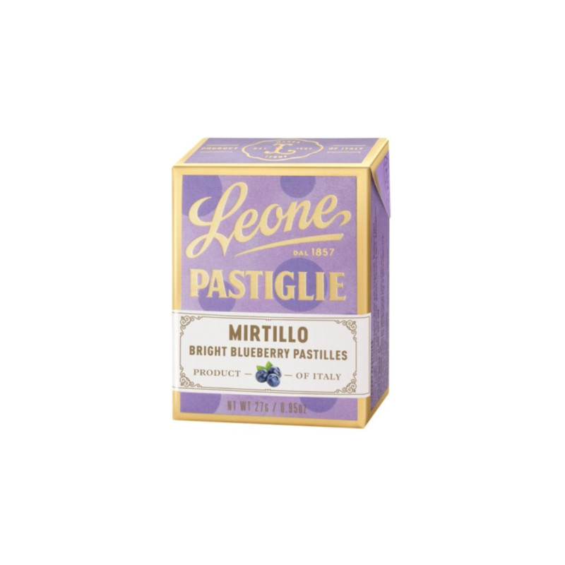 Caramelle Dure - Pastiglie Leone - Gusto Mirtillo - Asticcio da 6 x 27 g