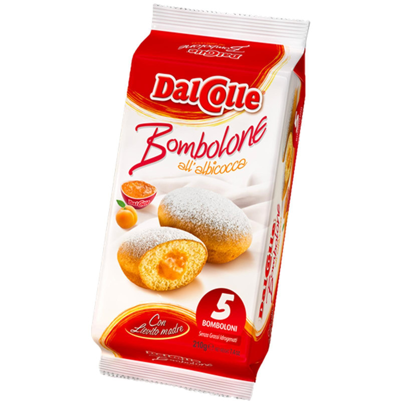 Merendine Dal Colle - Bombolone all'Albicocca - 5 Pezzi - 210 gr