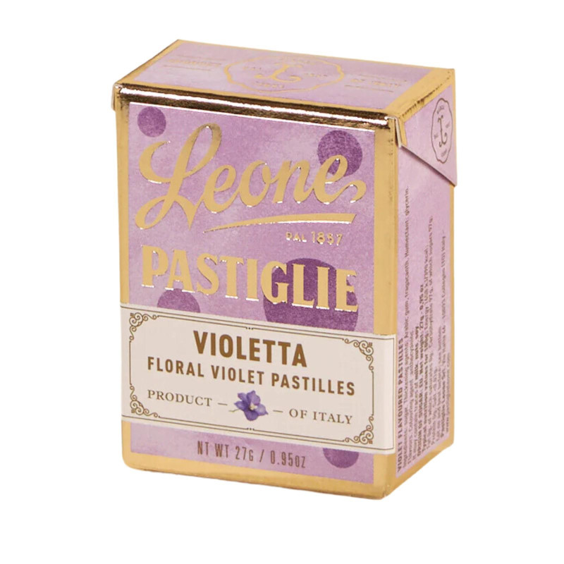 Caramelle Dure - Pastiglie Leone - Gusto Violetta - Espositore - 18 Pacchetti da 27  g