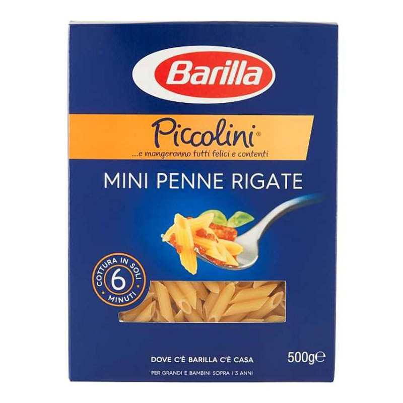 Pasta Barilla - Piccolini - Mini Penne Rigate - 4 Pacchi da 500 gr