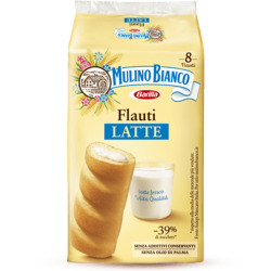 Merendine Mulino Bianco - Flauti al Latte - 8 Pz - 280 gr