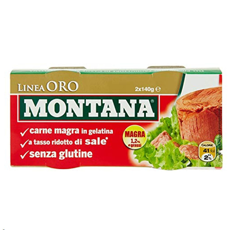 Carne in Scatola - Montana - linea oro 2 da 140 gr