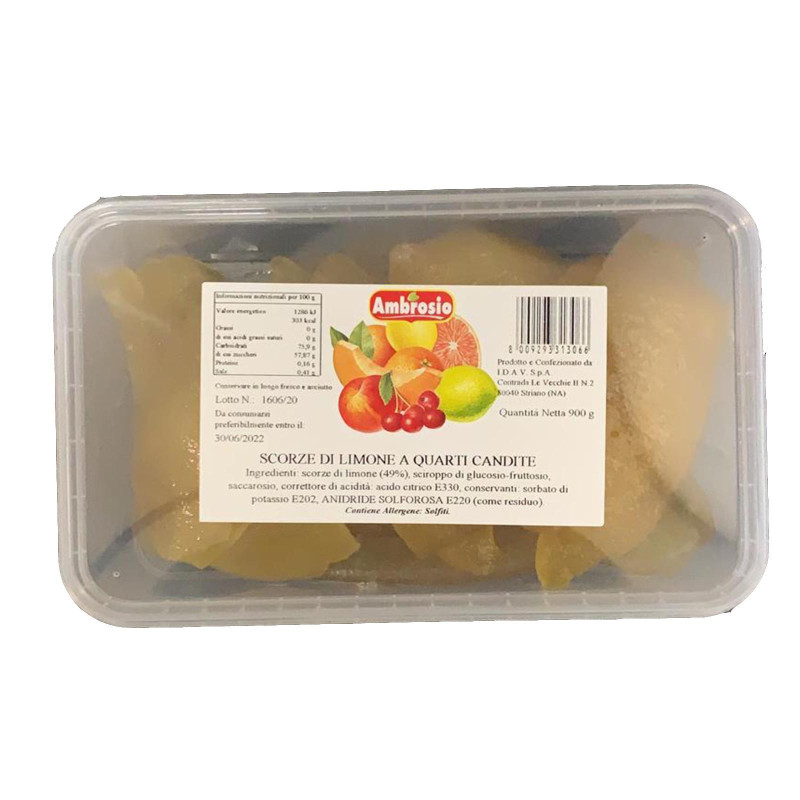 Scorze di Limone a Quarti Candite - Ambrosio - 900 gr