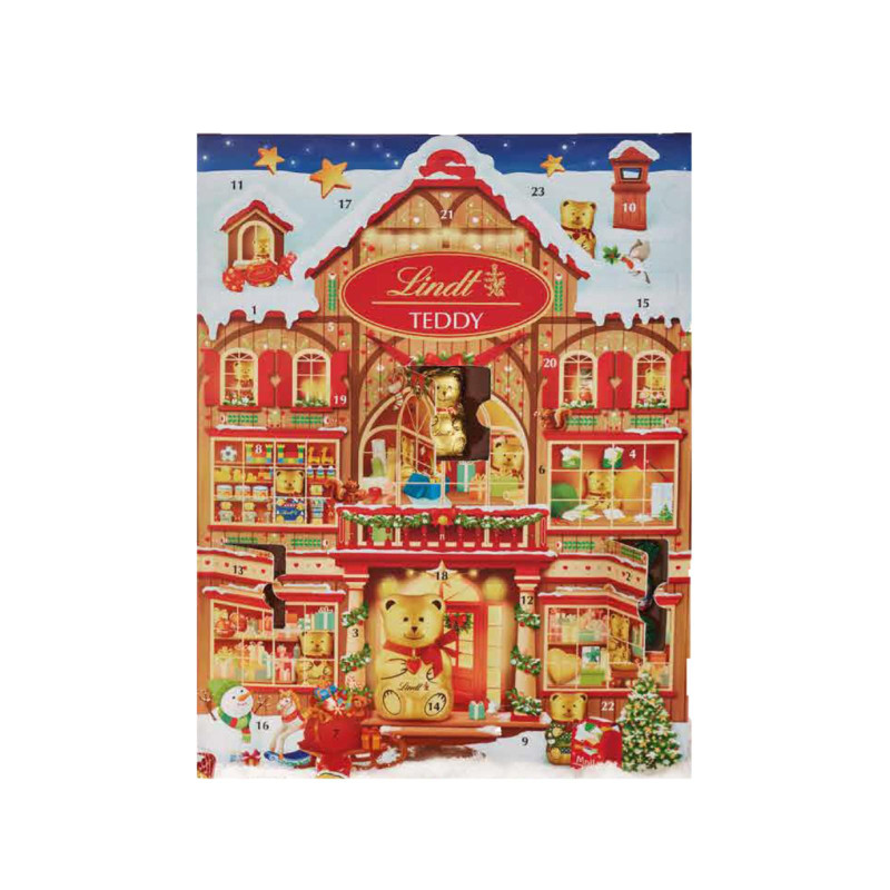 Calendario Avvento - Lindt - Teddy - Cioccolatini di Cioccolato al Latte - 170  g