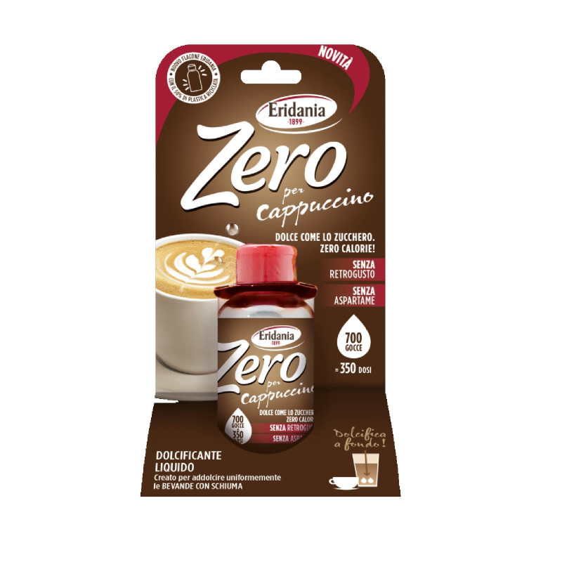 Dolcificante Liquido Zero - Per Cappuccino - Eridania - Bottiglietta da 60 ml