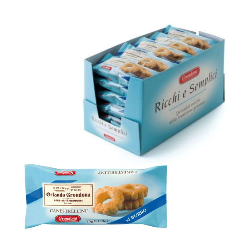 Biscotti Grondona - Canestrellini - Pastine Frolle - Box da 30 x 25 g