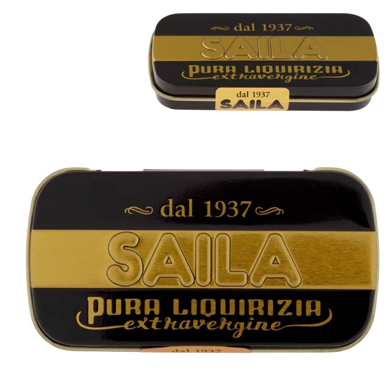 Caramelle Liquirizia Pura Extravergine - Saila - Box da 18 Lattine da 18 g