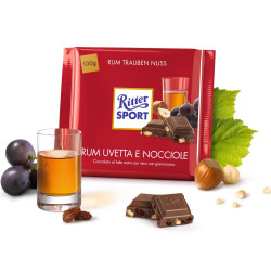 Tavoletta Ritter Sport - Rum Uvetta e Nocciole - Cioccolato al...