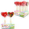 Lecca Lecca - Luna Park Lollipops - Cuori Arcobaleno Espositore 16 Pezzi da 50 gr 