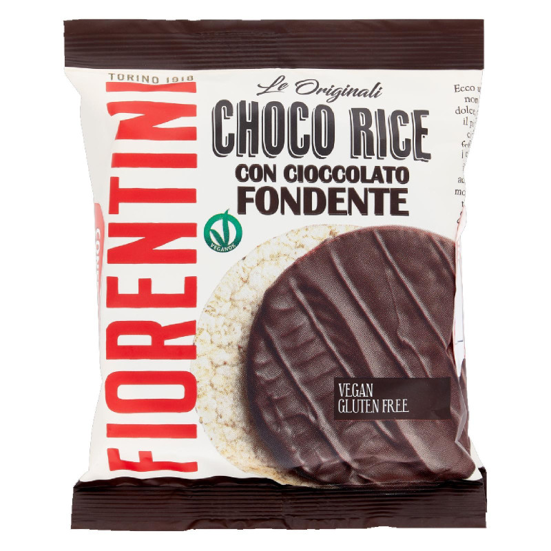 Gallette di Riso - Fiorentini - Choco Rice - Cioccolato Fondente - 12 Monoporzioni da 34 g