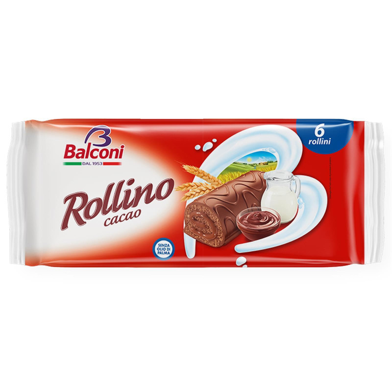 Merendine Balconi - Rollino Al Cacao - 6 Pezzi - 222 gr