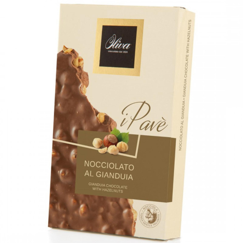 Tavoletta Cioccolato Gianduia - Oliva - Pave' con Nocciole - 350 g