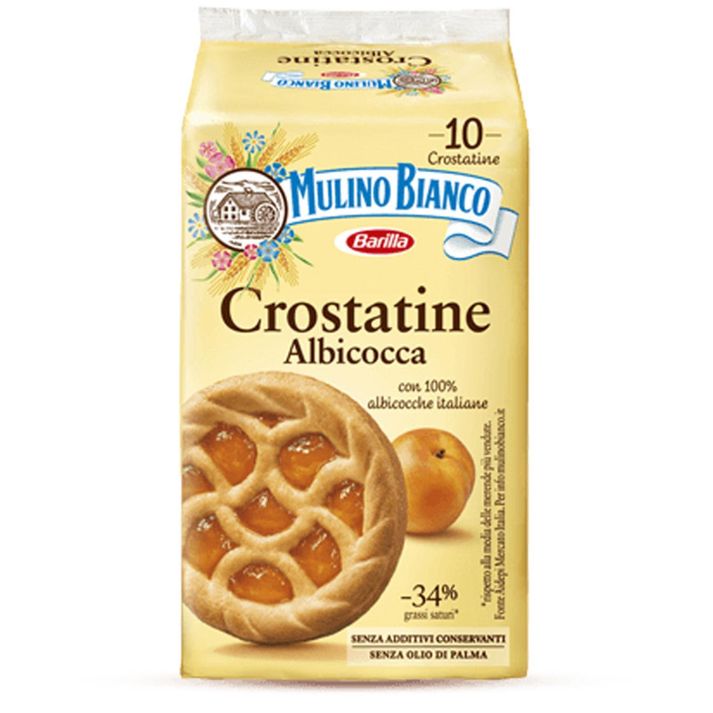 Merendine Mulino Bianco - Crostatine Albicocca - 10 Pz - 400 gr