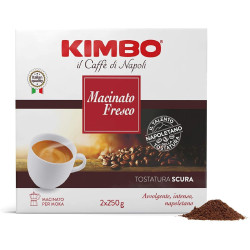 Caffè Kimbo - Macinato Fresco - 2 x 250 gr - Tostatura Scura