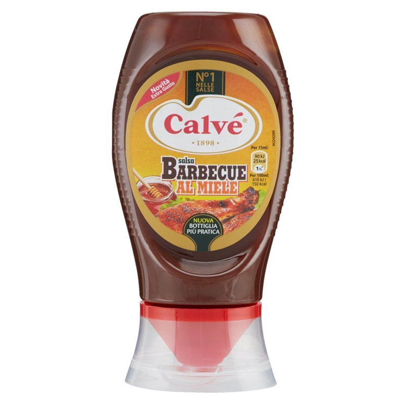 Salsa BBQ Barbecue al Miele - Calvè'- Bottiglia Squeeze - 250 ml