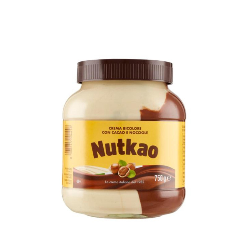 Crema Spalmabile - Nutkao - Duo - Crema Bicolore con Cacao e Nocciole - 750 g