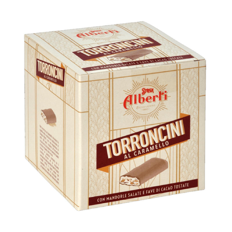 Torroncini Strega Alberti - Caramello -  Ricoperto Cioccolato Bianco - 200 g