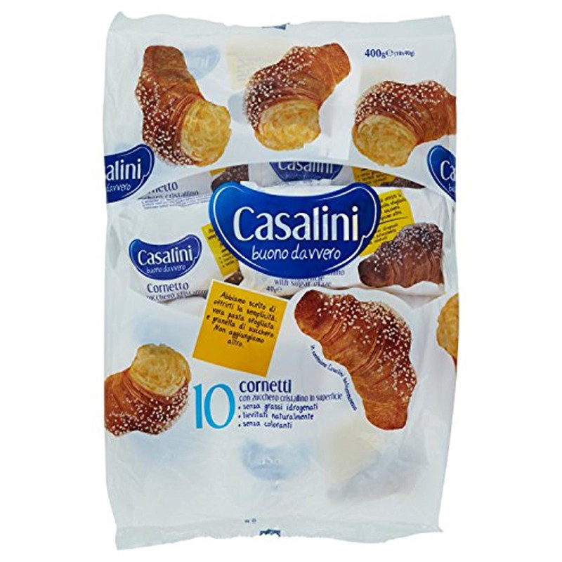 Merendine Casalini - Cornetti Zuccherati - 10 Pz - 400 gr