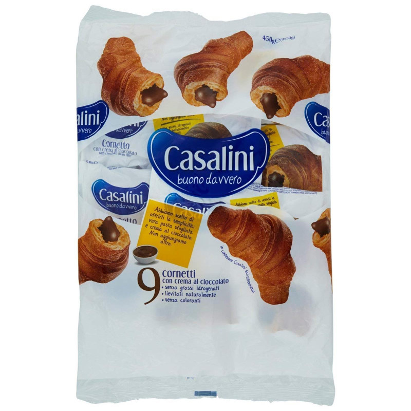 Merendine Casalini - Cornetti al Cioccolato - 9 Pz - 450 gr