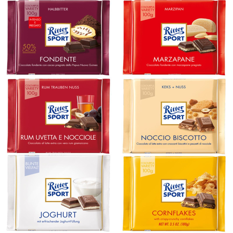 Tavoletta Ritter Sport - 6 Gusti Deciso - 100 gr