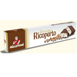 Torrone Millefiori - Friabile alle Nocciole Ricoperto Cioccolato -...