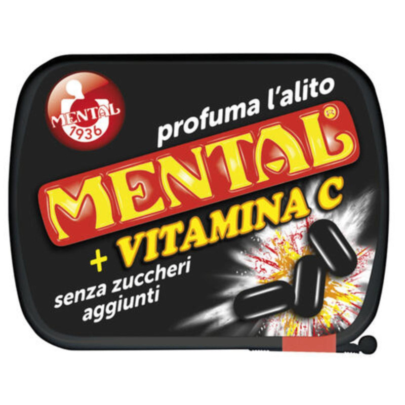 Pastiglie Mental - Mental + Vitamina C - Caramelle Senza Zuccheri - 24 Pacchetti da 17 g