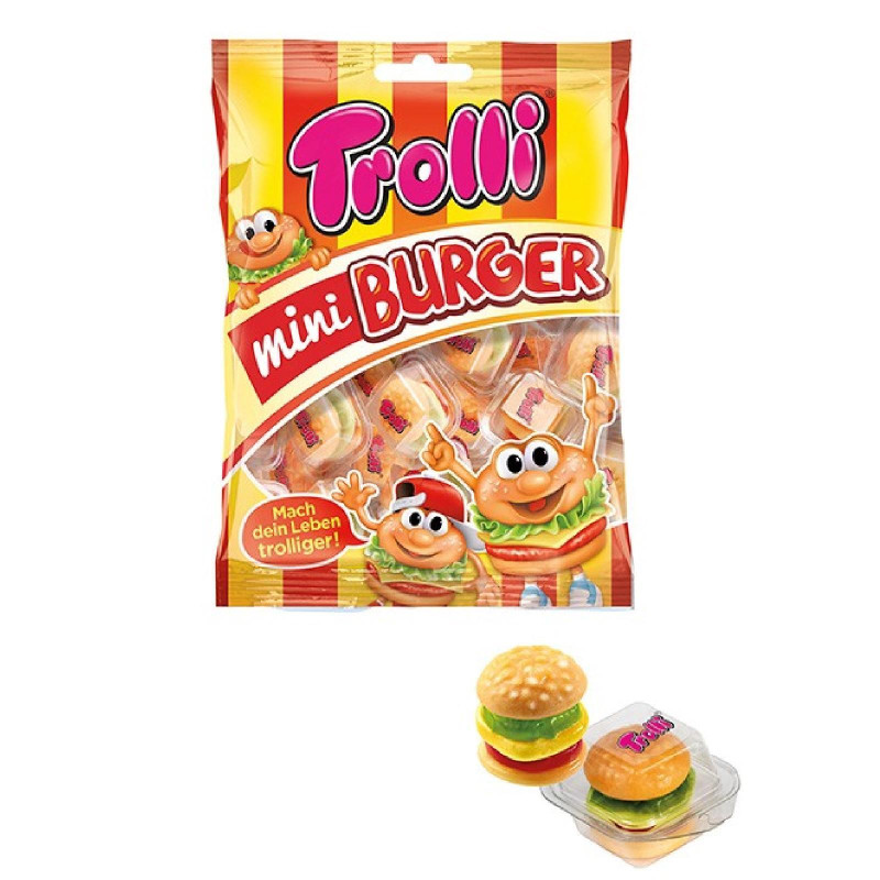 Caramelle Gommose -Trolli - Busta da 100g - Mini Burger Gommosi