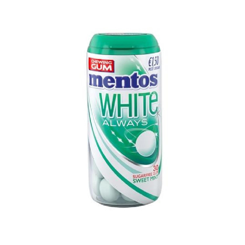 Barattolo - Mentos White Always -  30 Sugarfree Gum Sweet Mint - 31 g