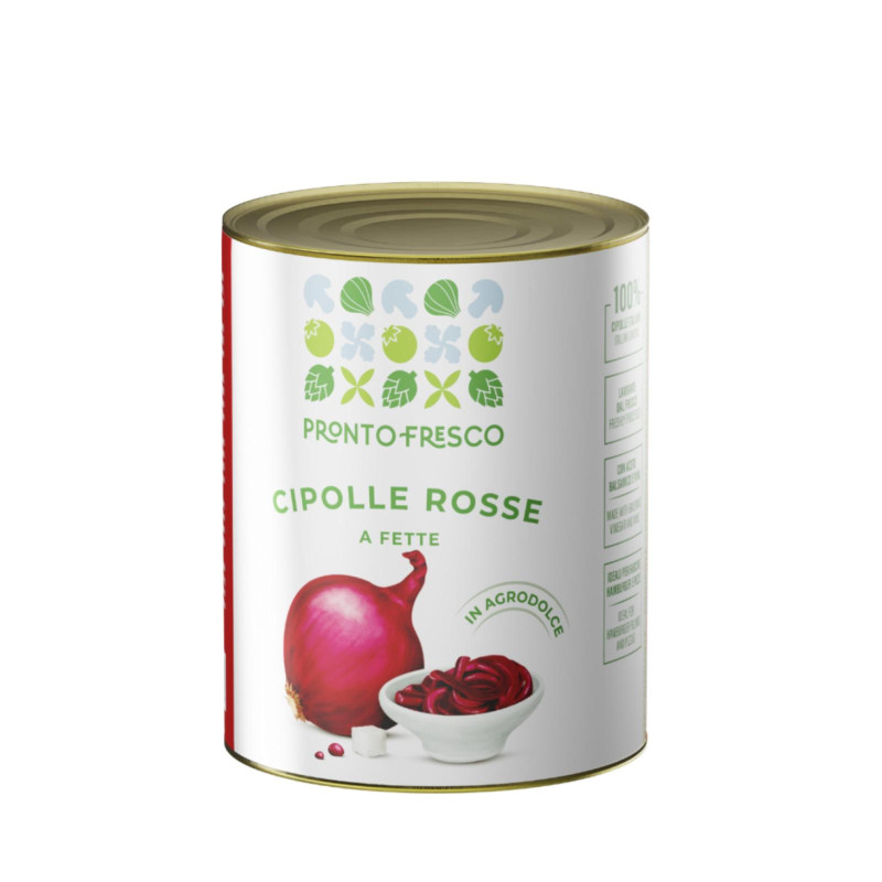 Cipolla Rossa a Fette - Greci - Pronto Fresco - Agrodolce - Latta da 800 g