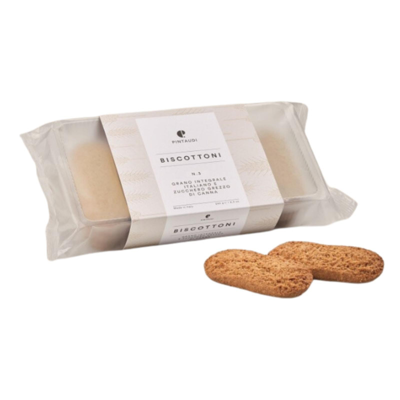 Biscotti Pintaudi - Biscottoni Integrali e Zucchero di Canna - Vaschetta da 240 g