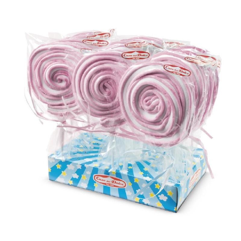 Marshmallow Casa Del Dolce - Spiedino Roll Colore Rosa - 12 pz da 80 g