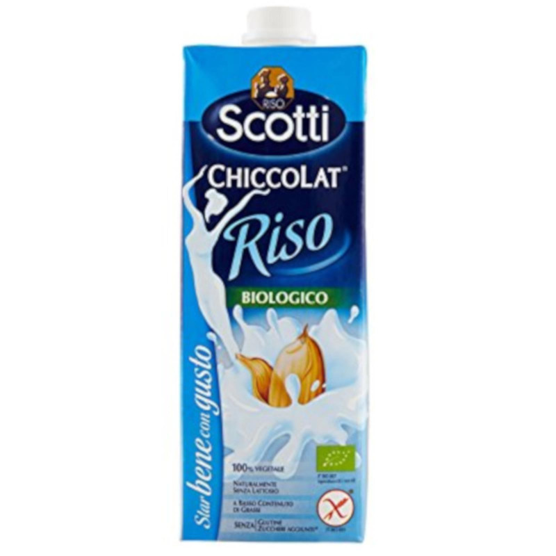 Bevanda di Riso Biologica -  Scotti Chiccolat Latte - 1 Busta da 1 litro