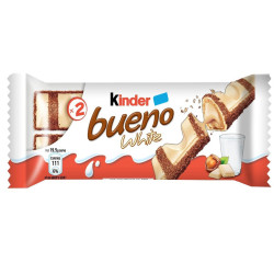 Kinder Bueno White - 2 Barrette Incartate - Cioccolato Bianco 40 gr...