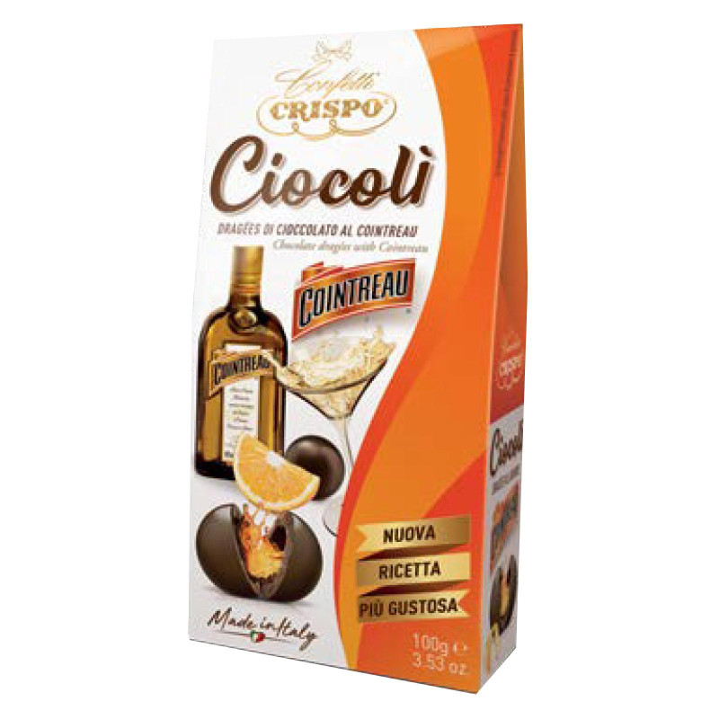 Dragees Crispo - Ciocoli' - Al Cointreau Ricoperti di Cioccolato Fondente - 100 g