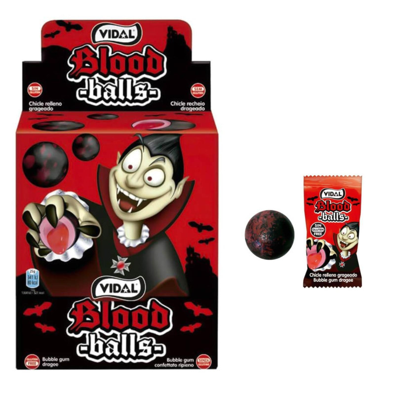 Gomme da Masticare - Vidal - Blood Balls - Ripieno Gusti assortiti - Box da 200 pz