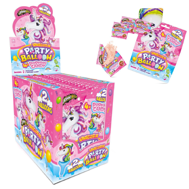 Caramelle Scoppiettanti - Unicorn Ballon Party - JohnyBee - 16 Pz