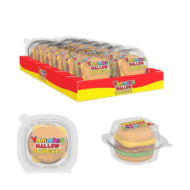 Burger Gommosi - Marshmallow - Yammiex - Mallow Burger - 12 Pezzi da 50 g