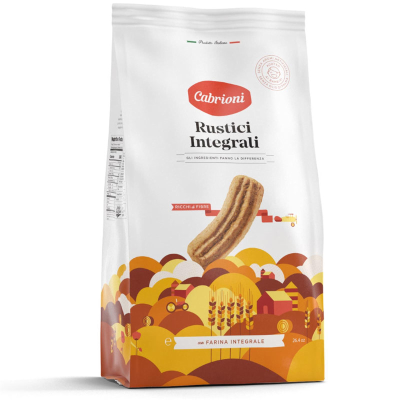 Biscotti Cabrioni - Rustici Con Farina Integrale - Busta da 650 gr