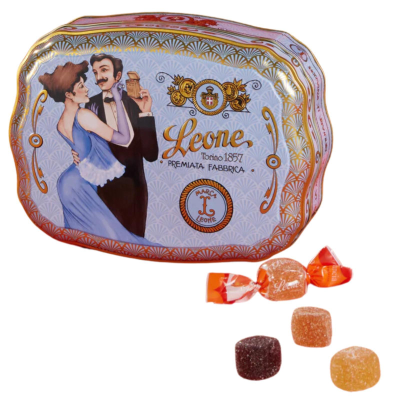 Caramelle Morbide - Cubifrutta Gelatine di Frutta - Pastiglie Leone - Cofanetto Latta da 200 g